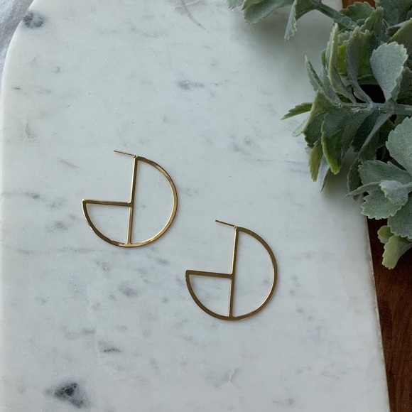 The Bea - Geometric Statement Earrings - Picture 2 of 5